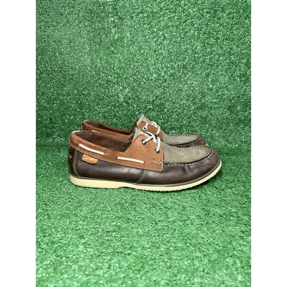 Clarks Mens Size 8.5 Noonan Lace Brown Deck Boat Shoes Casual Comfort Sneakers‎
